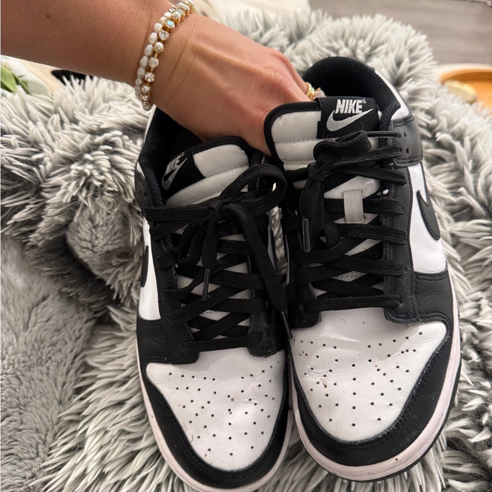 Nike Black and White Sneakers High-Top Leather panda dunks